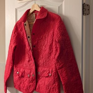 Barbour Pink Ladies Faune Quilted Utility Jacket
